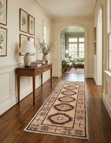 2' 9 x 9' 2 Hand Knotted Oushak Wool Runner Rug