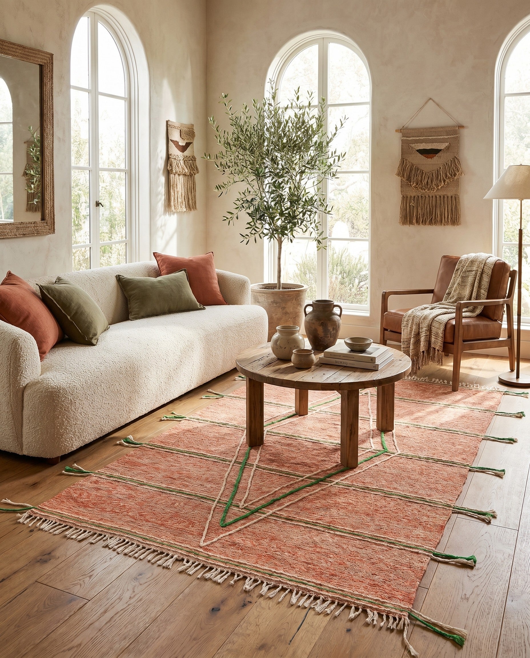 7' x 9' 9 Hand Knotted Moroccan Wool Rug
