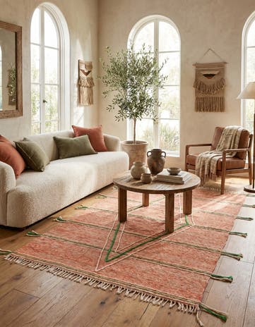7' x 9' 9 Hand Knotted Moroccan Wool Rug