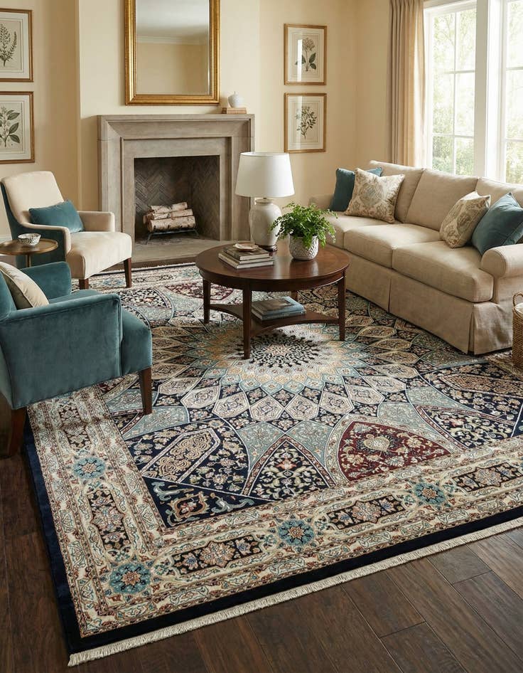 Detail image of 10' x 10' Nain Design Square Rug