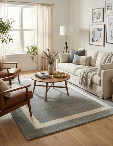 Earl Gray Jill Zarin Border Wool Rug