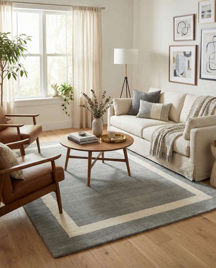 4' 1 x 6' 1 Jill Zarin Border Wool Rug
