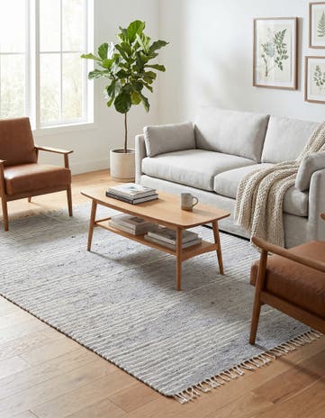 Light Gray Hand Woven Chindi Cotton Rug