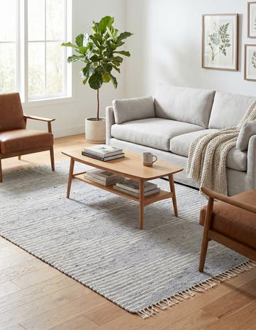 Light Gray Hand Woven Chindi Cotton Rug