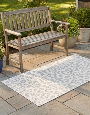 Ivory Gray Easy-Clean Safari Indoor / Outdoor Rug