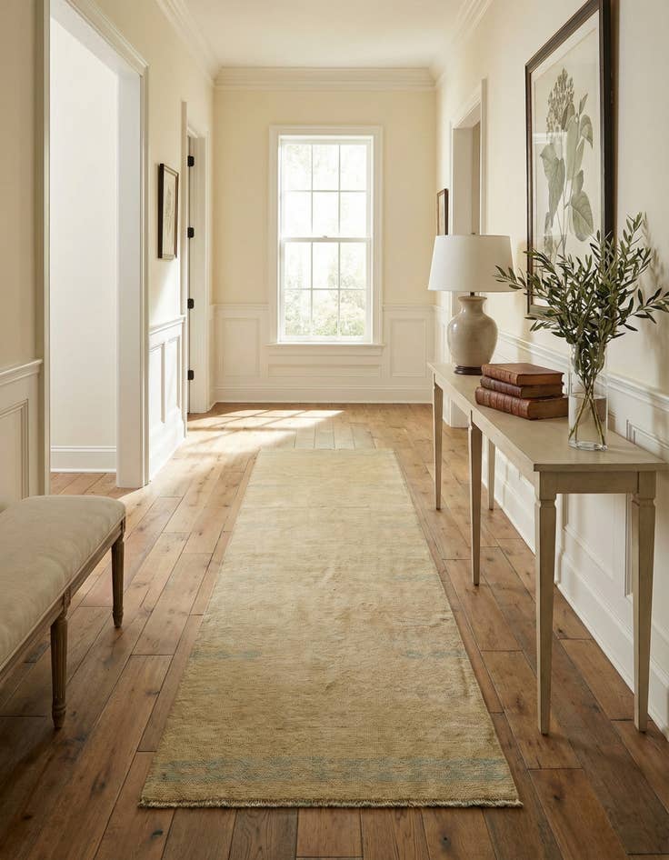 Detail image of 3' 4 x 10' 2 Hand Knotted Oushak Wool Runner Rug