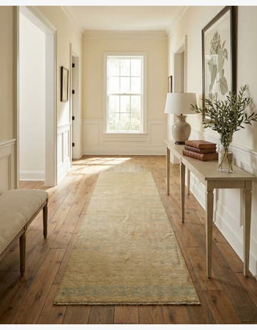 3' 4 x 10' 2 Hand Knotted Oushak Wool Runner Rug