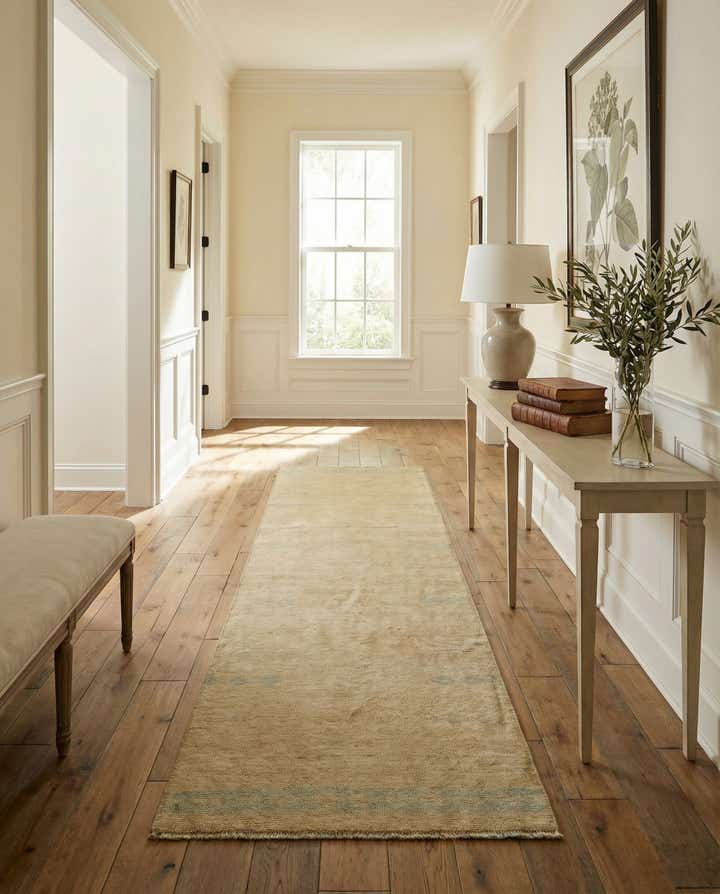 3' 4 x 10' 2 Hand Knotted Oushak Wool Runner Rug