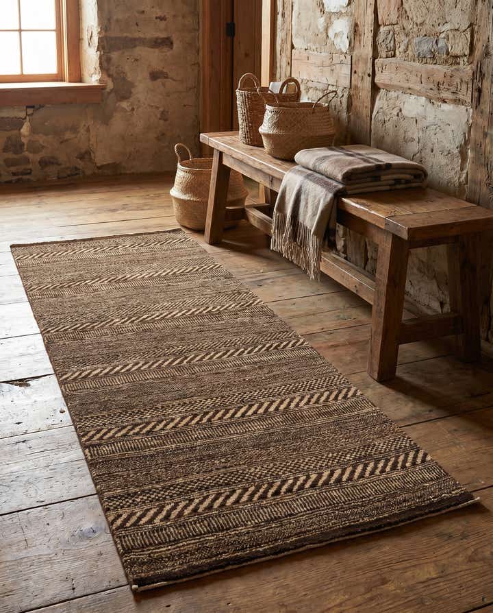 2' 4 x 4' 7 Hand Knotted Kashkuli Gabbeh Oriental Wool Runner Rug