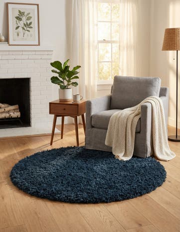 4' x 4' Infinity Shag Round Rug