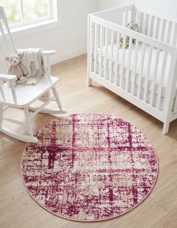 Pink Uptown Lexington Avenue Round Rug