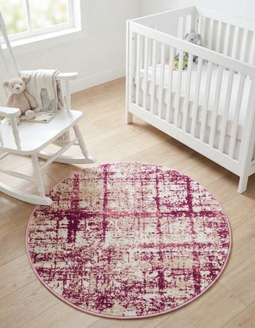 Pink Uptown Lexington Avenue Round Rug