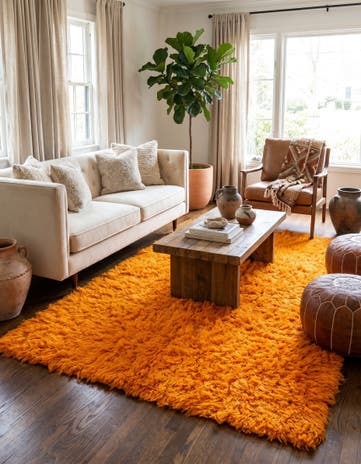 4' 9 x 6' 7 Hand Knotted Moroccan Wool Rug