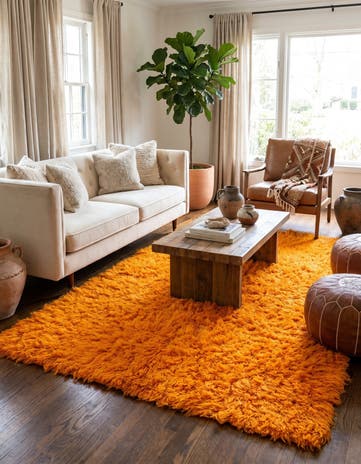 4' 9 x 6' 7 Hand Knotted Moroccan Wool Rug