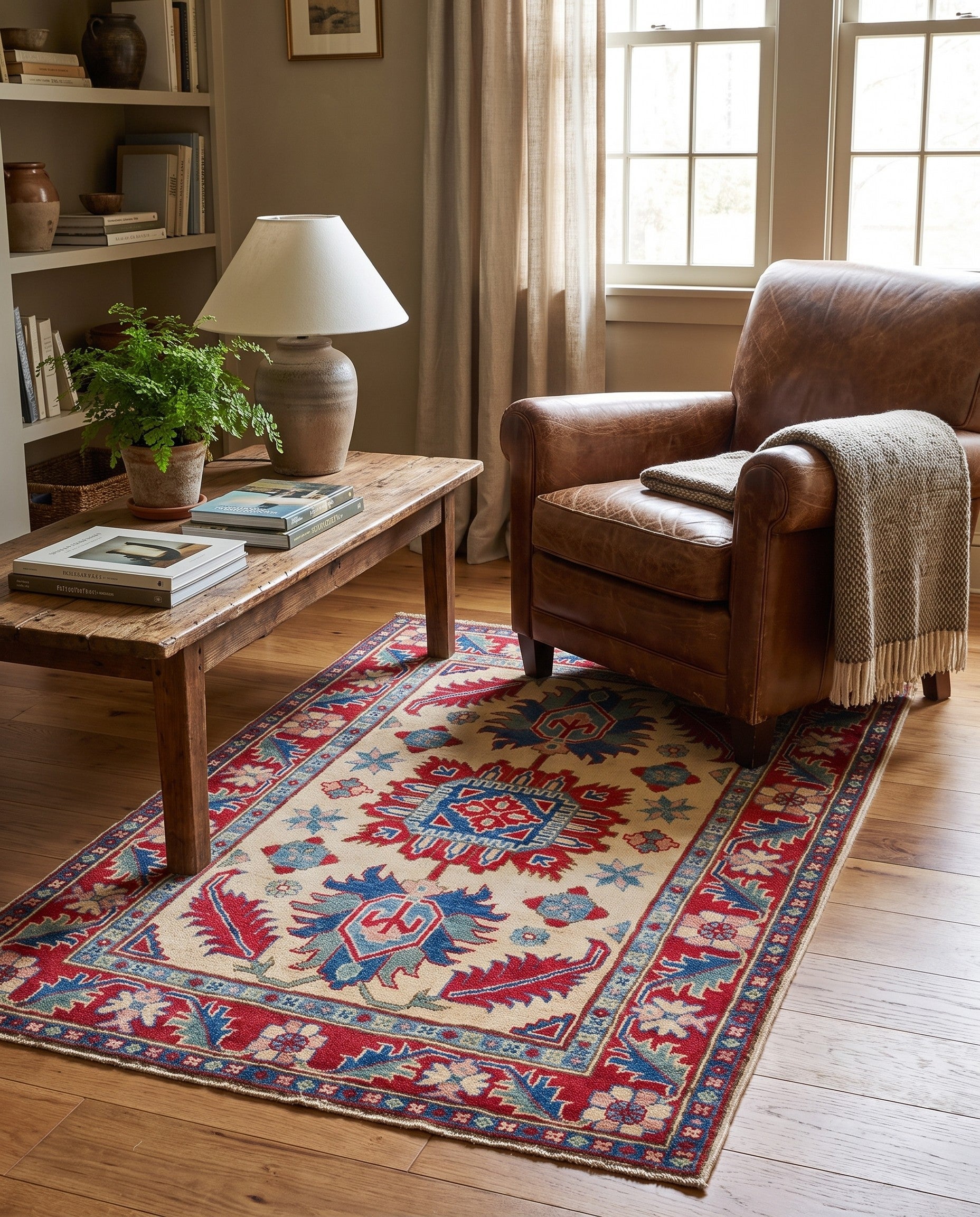 3' 6 x 5' 2 Hand Knotted Kazak Rug