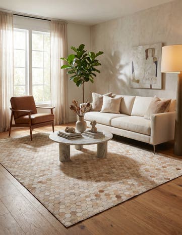 4' 10 x 6' 8 Cowhide Rug