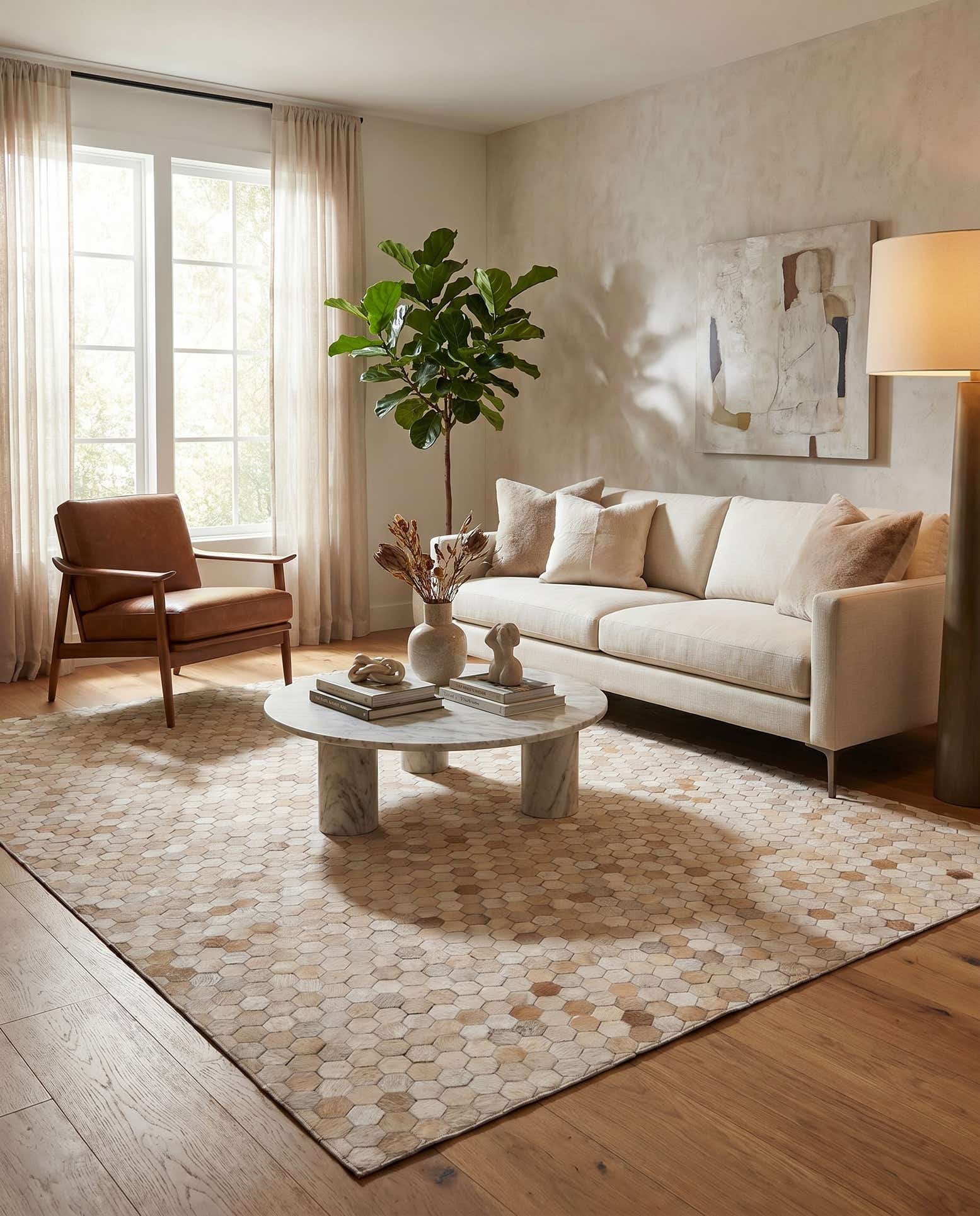 4' 10 x 6' 8 Cowhide Rug