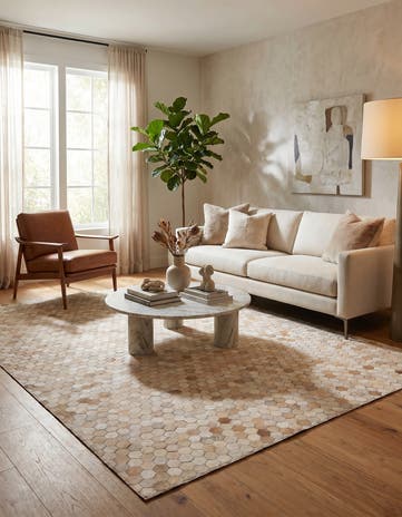 4' 10 x 6' 8 Cowhide Rug