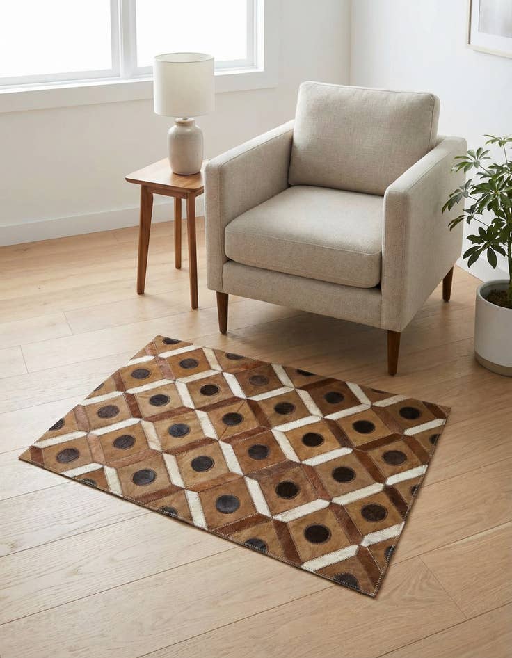 Detail image of 2' x 3' Cowhide Leather Rug