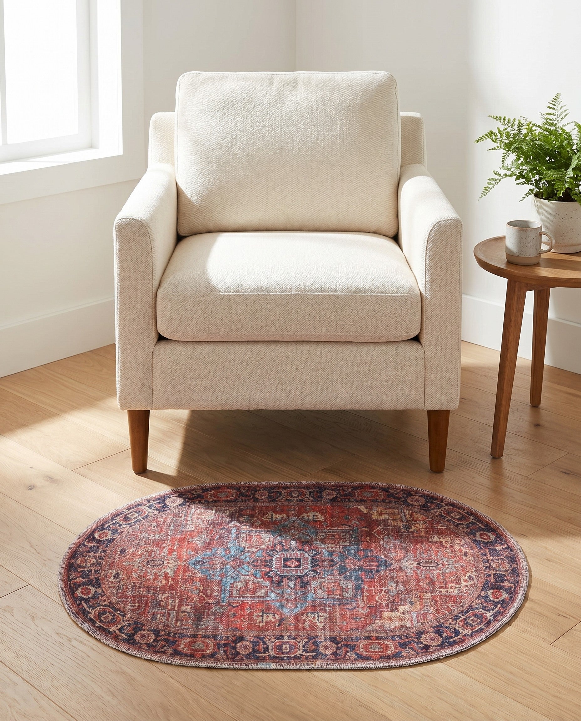 2' x 3' Washable Maahru Oval Rug