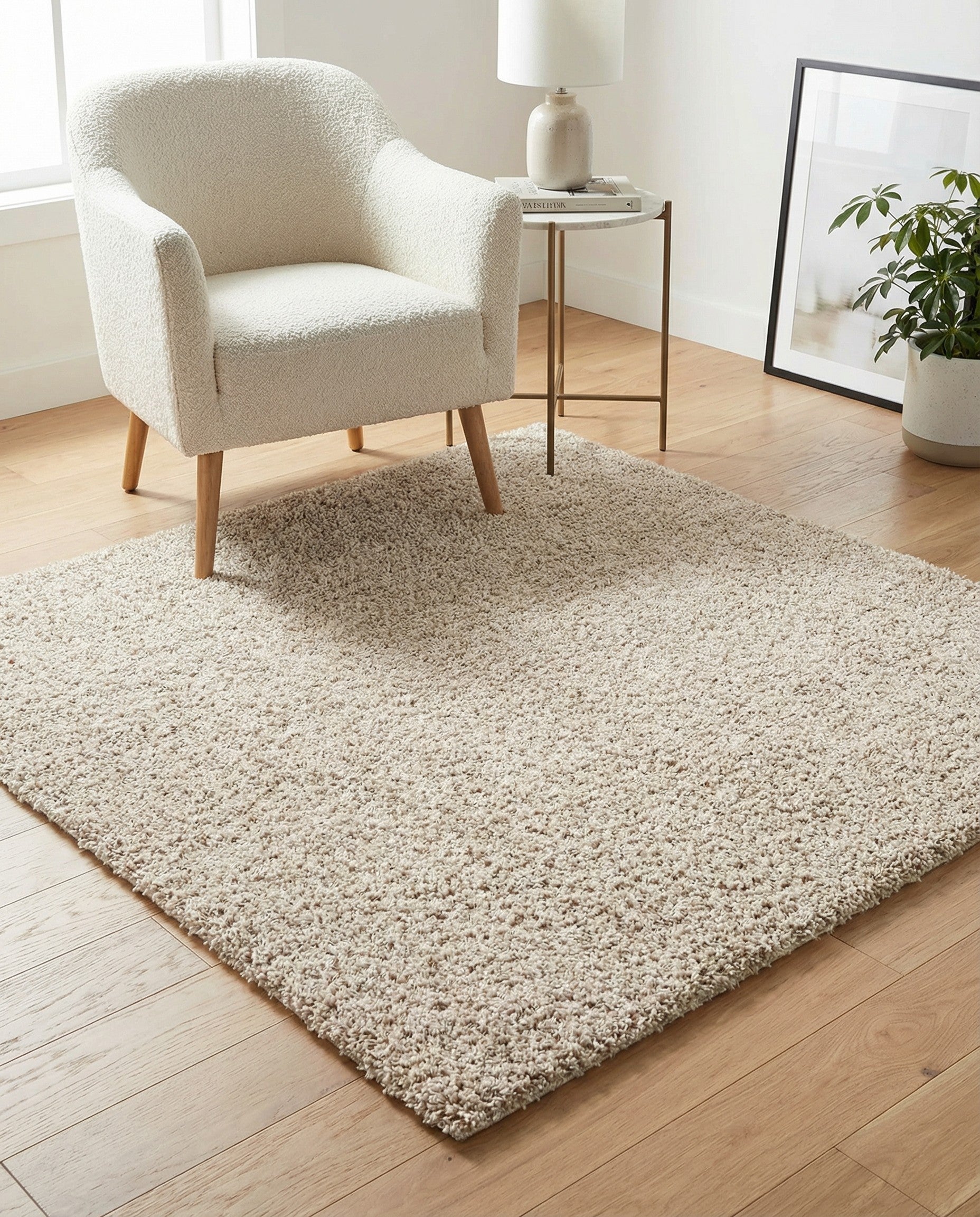 4' x 4' Soft Solid Shag Square Rug