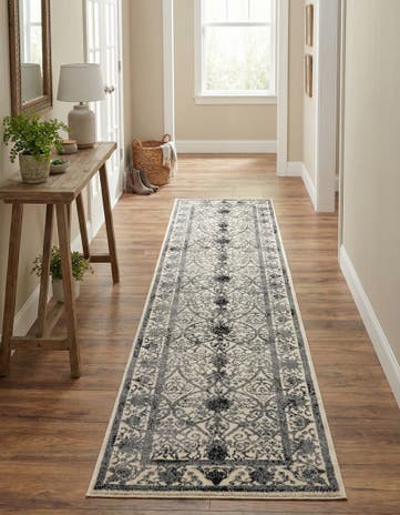 Ivory and Gray Miranda Runner Rug
