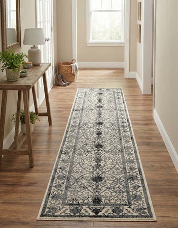 Ivory and Gray Miranda Runner Rug
