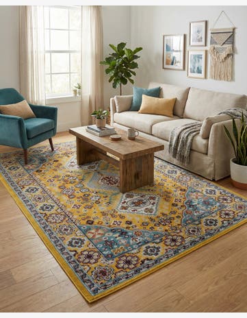 Yellow Gold Kamala Washable Rug
