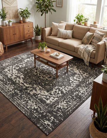 Dark Gray Arlington Square Rug