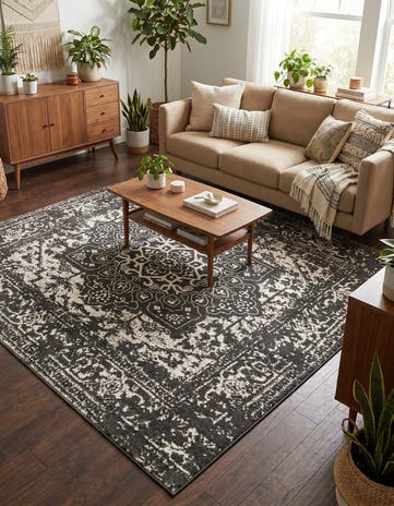 Dark Gray Arlington Square Rug
