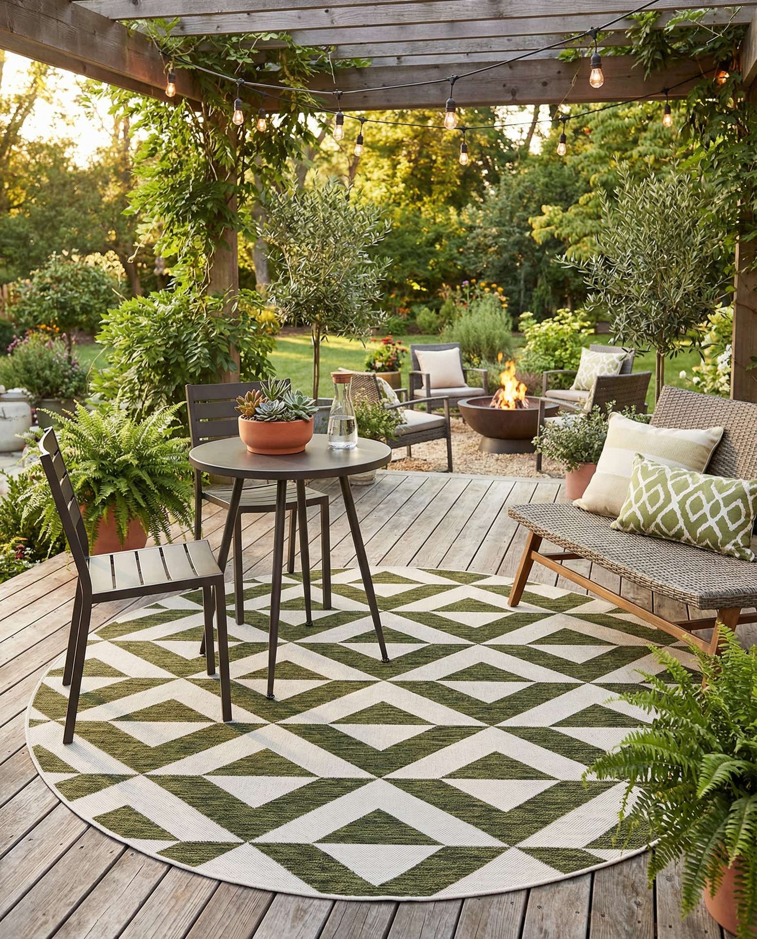 7' x 7' Easy-Clean Jill Zarin Indoor / Outdoor Round Rug