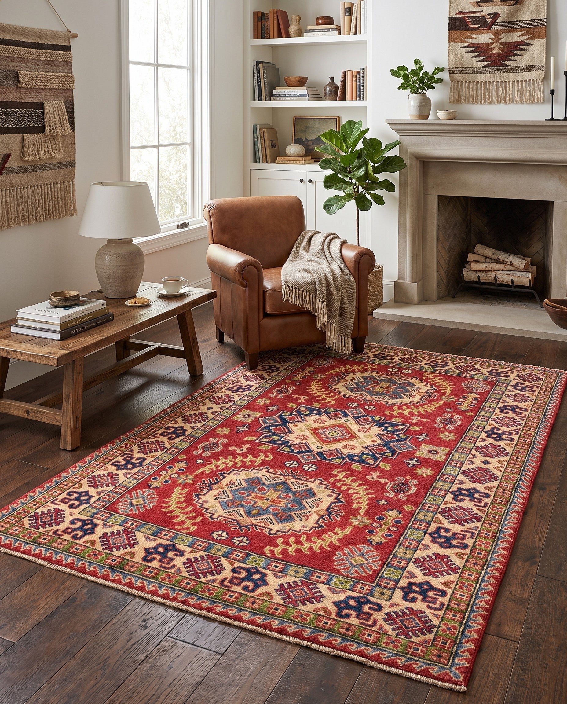 3' 11 x 6' 2 Hand Knotted Kazak Rug
