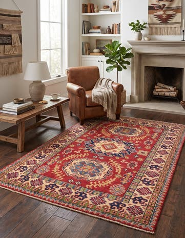 3' 11 x 6' 2 Hand Knotted Kazak Rug
