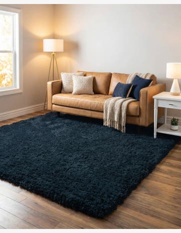 Cobalt Infinity Shag Square Rug