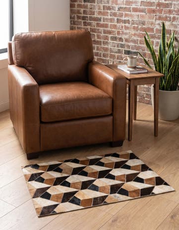 2' x 3' Cowhide Leather Rug