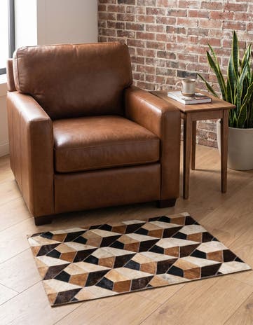 2' x 3' Cowhide Leather Rug