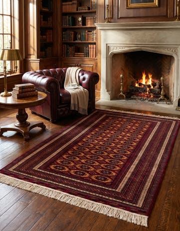 4' 2 x 5' 8 Hand Knotted Bokhara Oriental Wool Rug