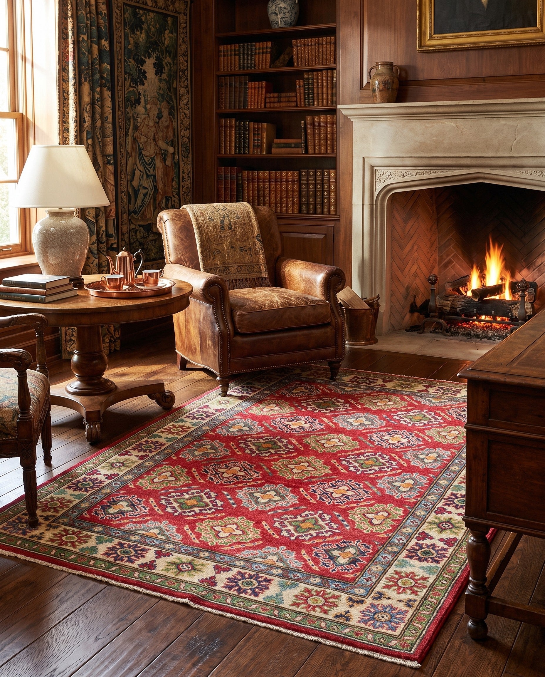 4' x 5' 9 Hand Knotted Kazak Rug