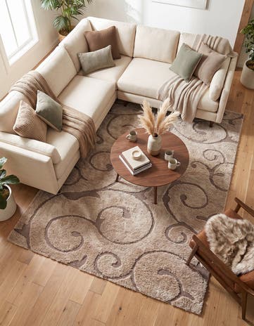 9' x 12' 2 Floral Shag Rug