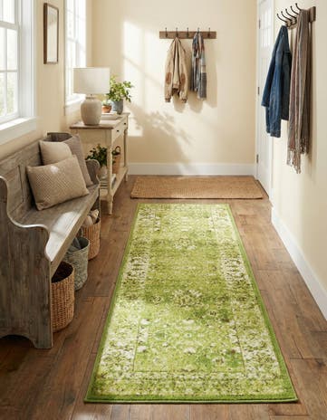 Green Ankara Runner Rug