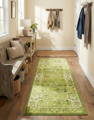 Green Ankara Runner Rug
