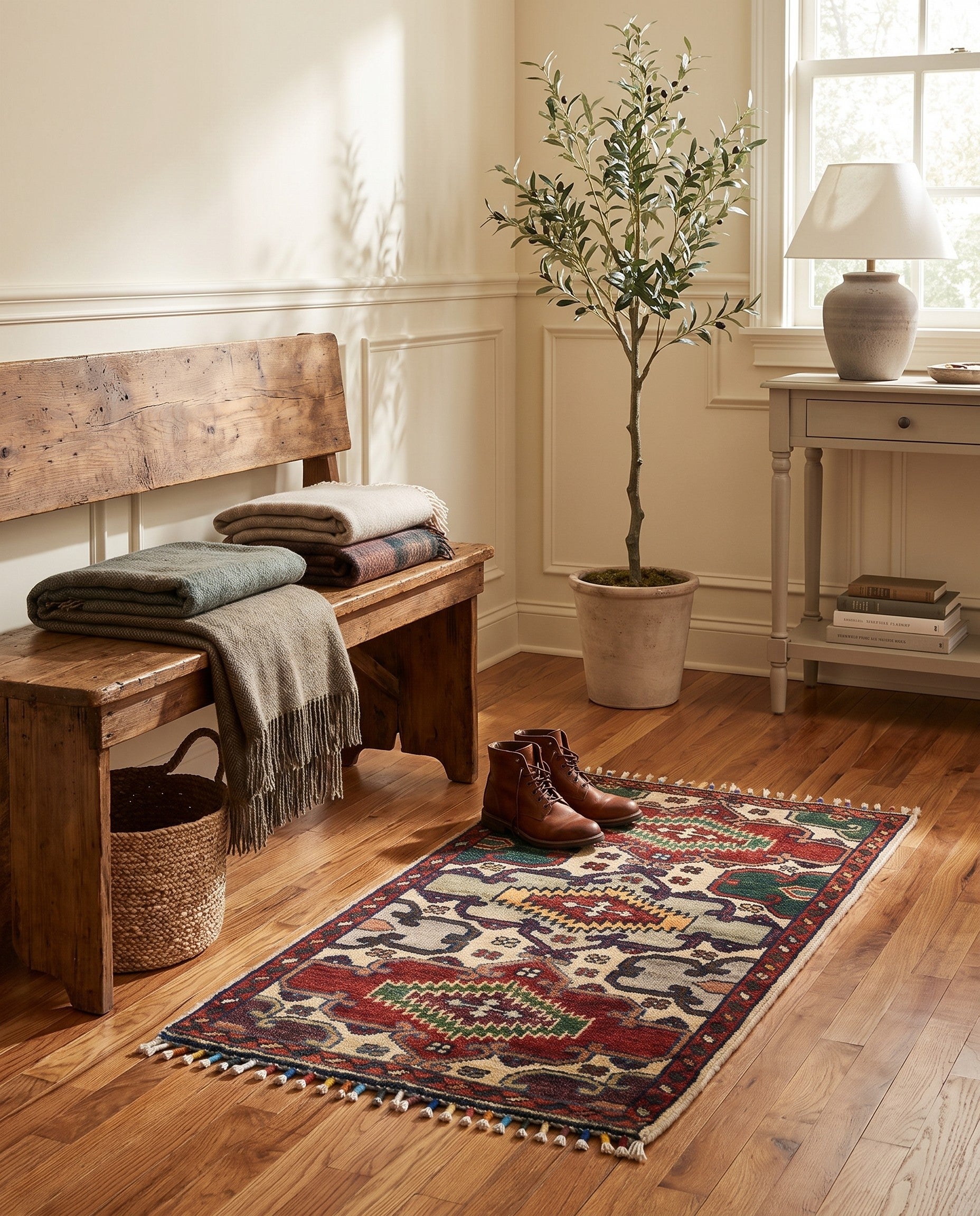 1' 7 x 3' 2 Hand Knotted Ziegler Rug
