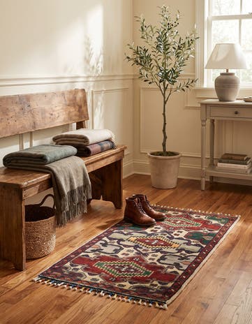 1' 7 x 3' 2 Hand Knotted Ziegler Rug
