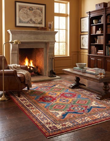 5' 1 x 6' 8 Hand Knotted Kazak Rug