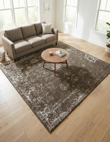 Brown Monte Carlo Square Rug
