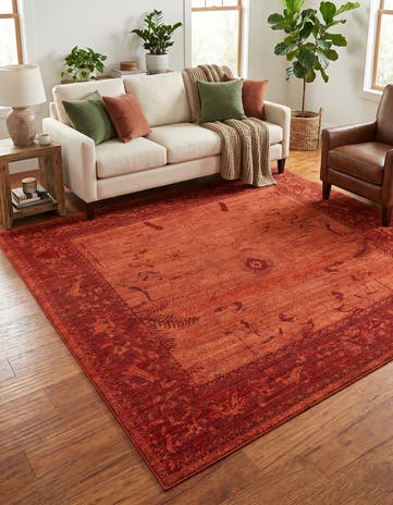 Rust Red Miranda Square Rug