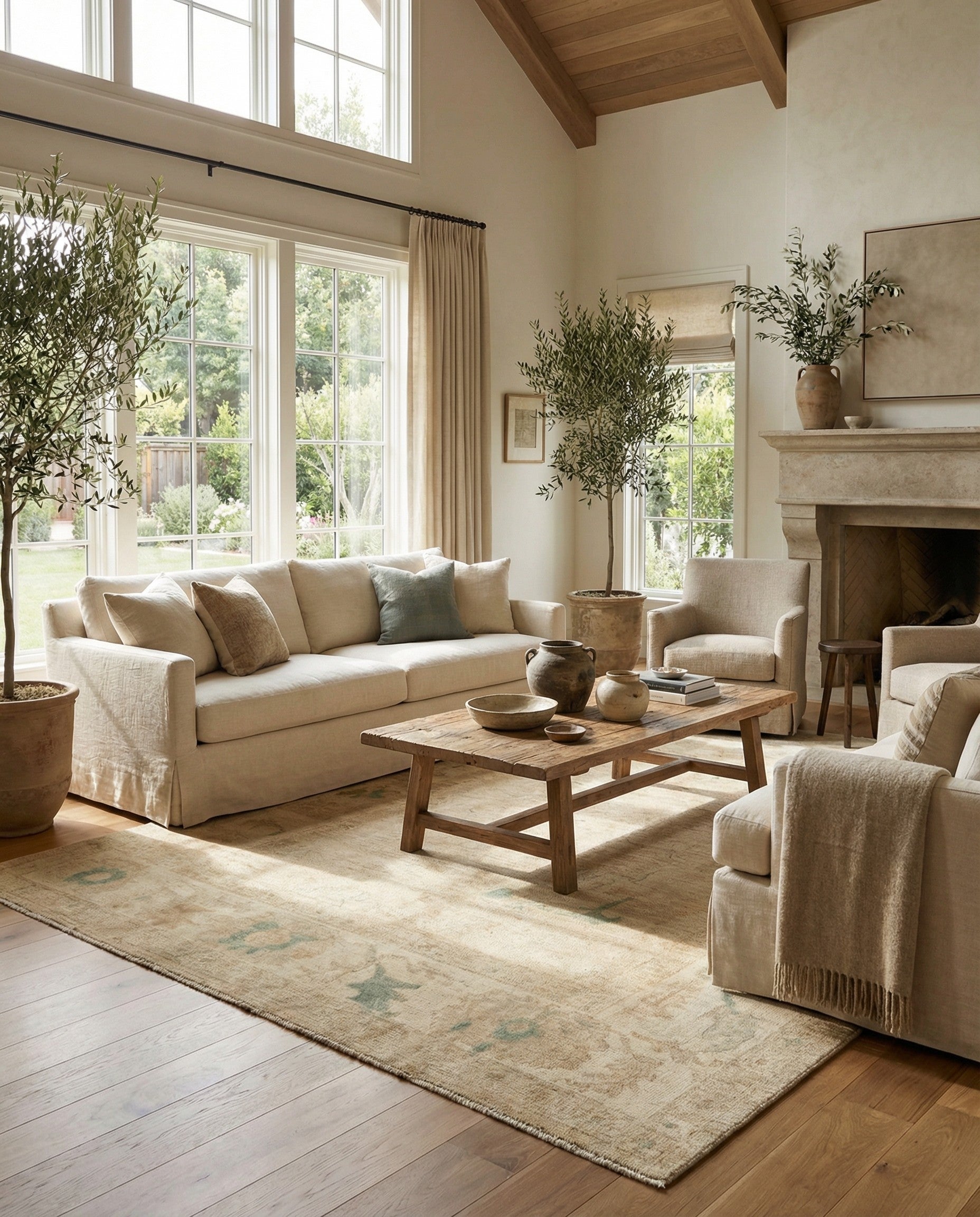 8' 3 x 9' 9 Hand Knotted Oushak Wool Rug