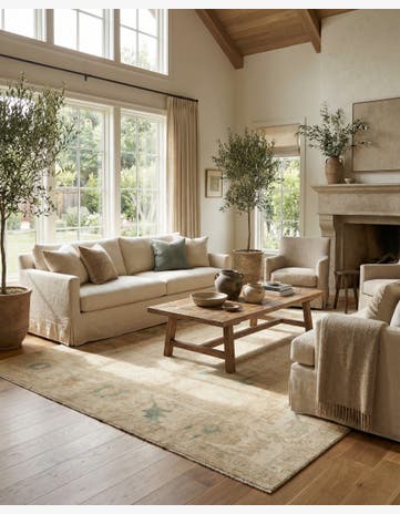 8' 3 x 9' 9 Hand Knotted Oushak Wool Rug