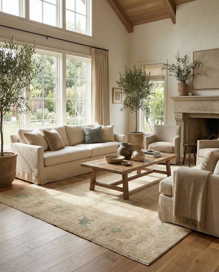 Detail image of 8' 3 x 9' 9 Hand Knotted Oushak Wool Rug