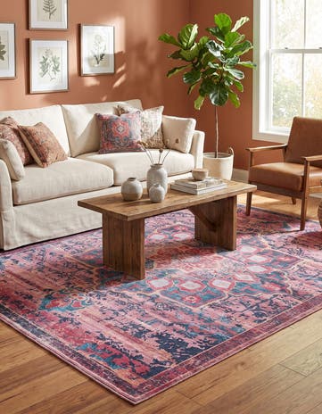 Brick Washable Francesca Rug